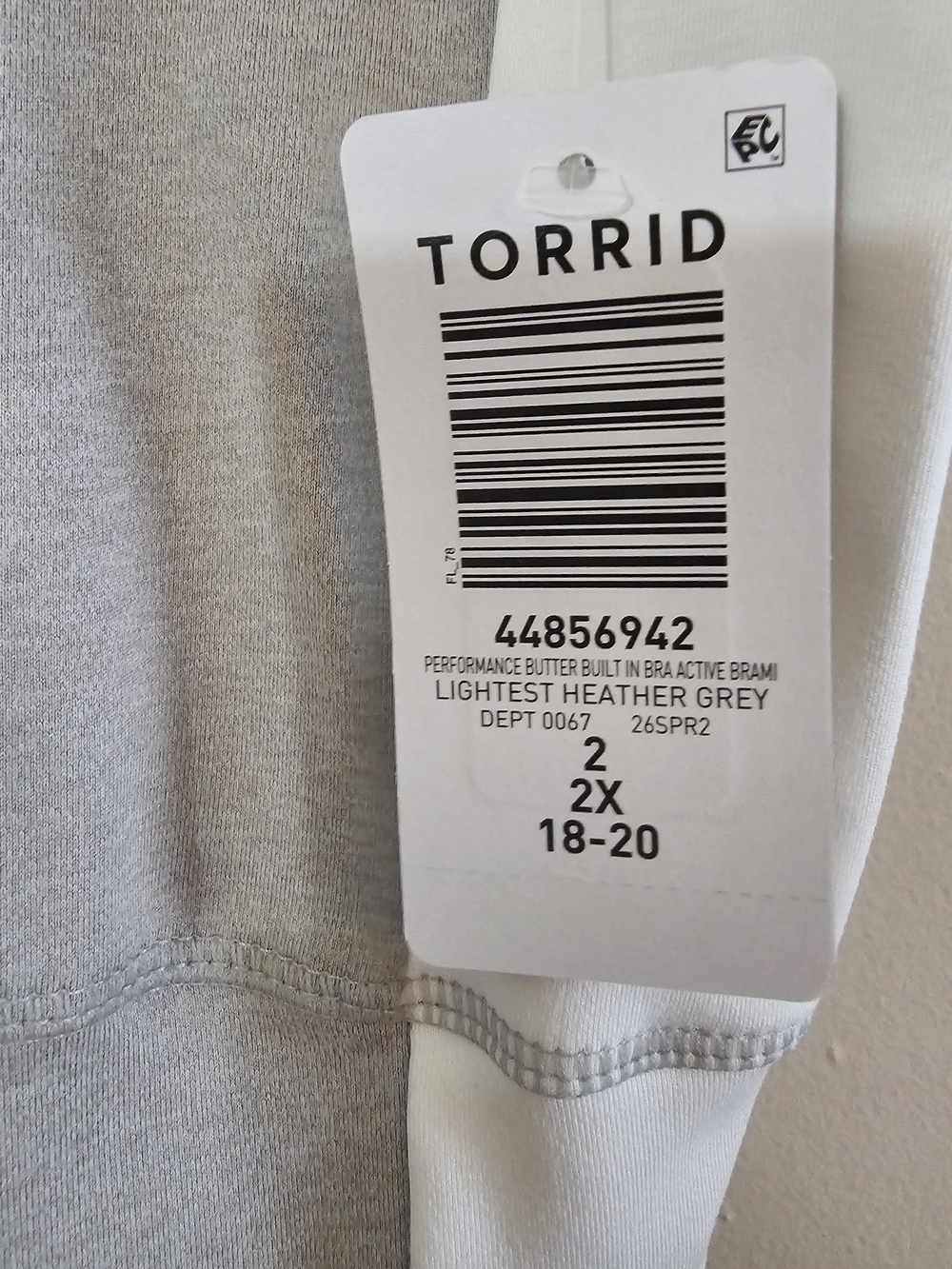 torrid Gray & White Cropped Tank Bralette with Sweetheart Neckline - Picture 3 of 4